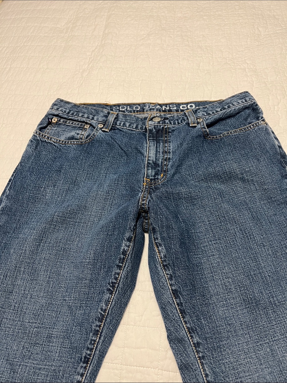 Polo by Ralph Lauren Women's Cuffed  Jeans in Medium Blue Denim